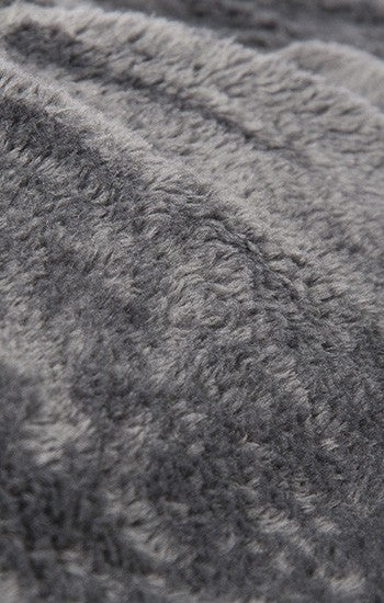 Housse Pouf Polaire en tissu polaire gris, texture douce et enveloppante pour un intérieur cocooning