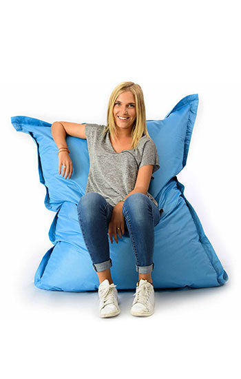 Pouf XL Classic Intérieur et Extérieur : pouf géant BiG52 Classic XL bleu, assise confortable pour salon, chambre ou jardin