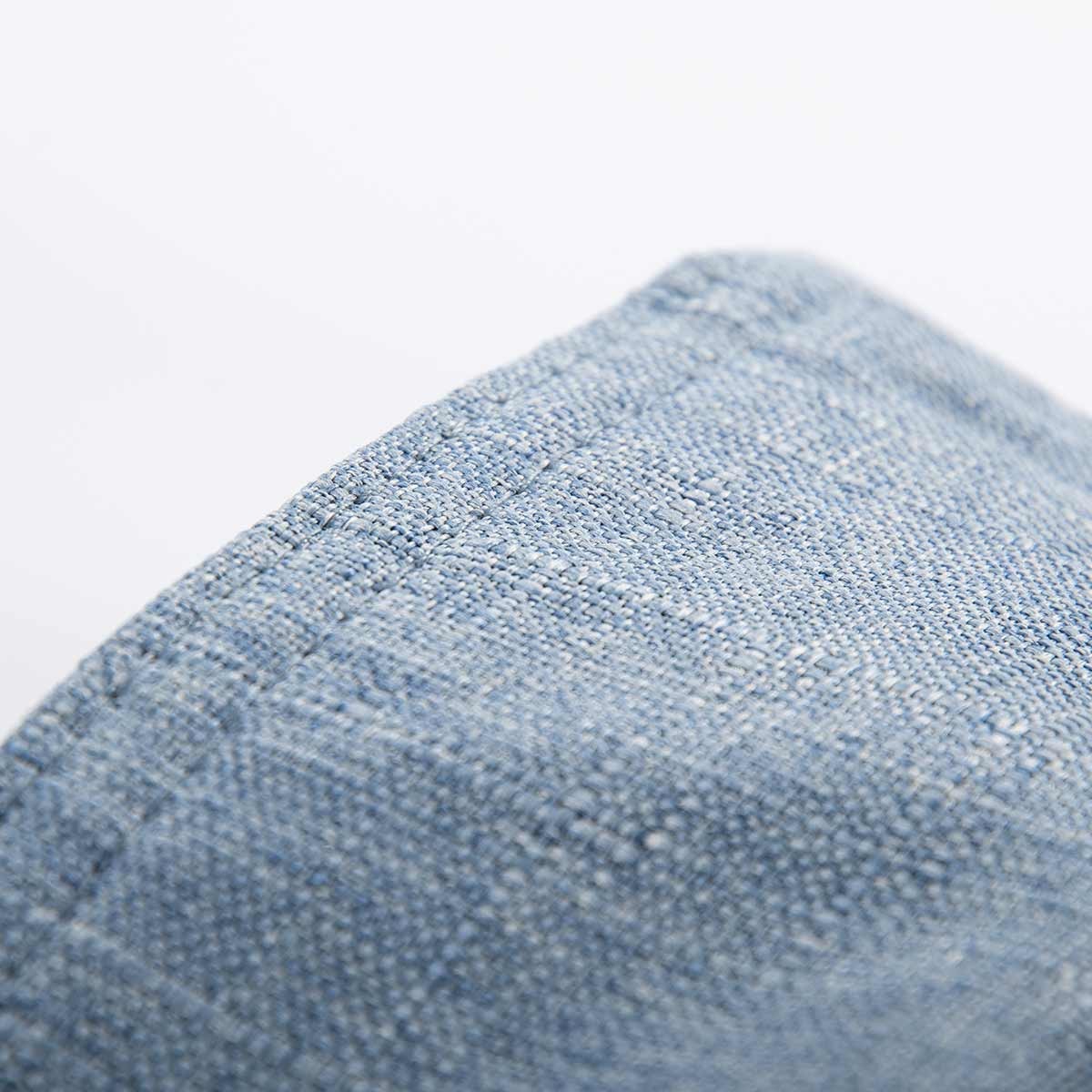 Housse Vide Pouf Lin Bleu Métal