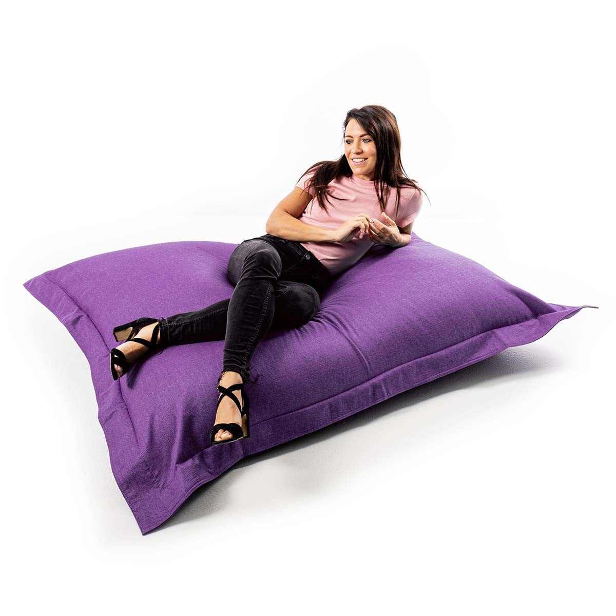 Pouf Lin Bleu Violet