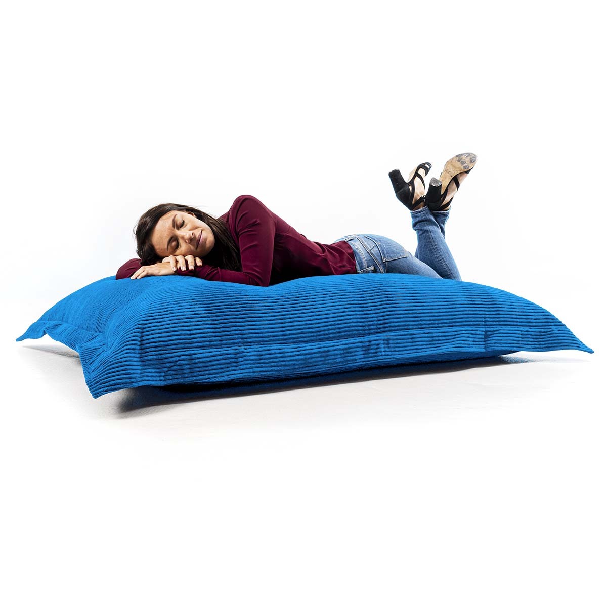 Pouf Velluto Coste Azzurro