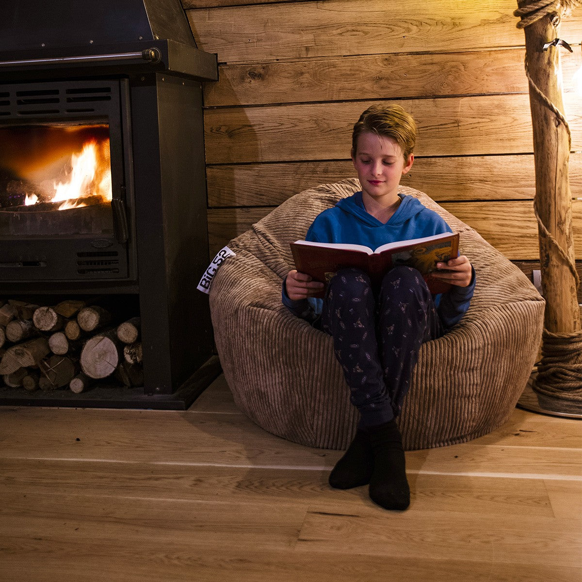 Housse Vide Pouf Poire Velours Côtelé Marron