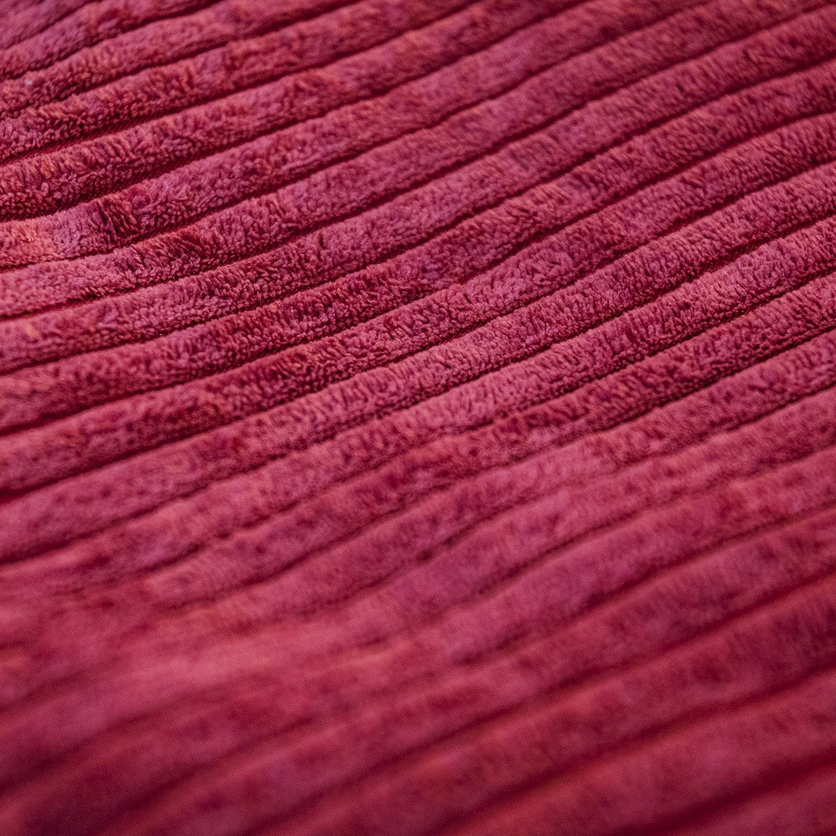 Pouf Velours Côtelé Cerise