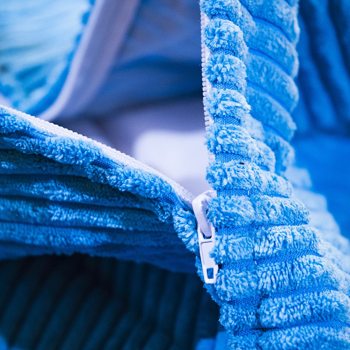 Pouf Poire Velours Côtelé Bleu Ciel