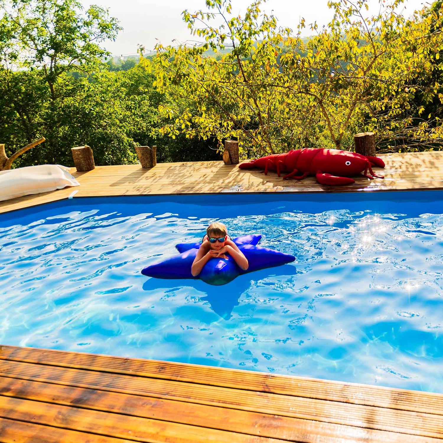 Pouf Piscine, Étoile de Mer Bleu