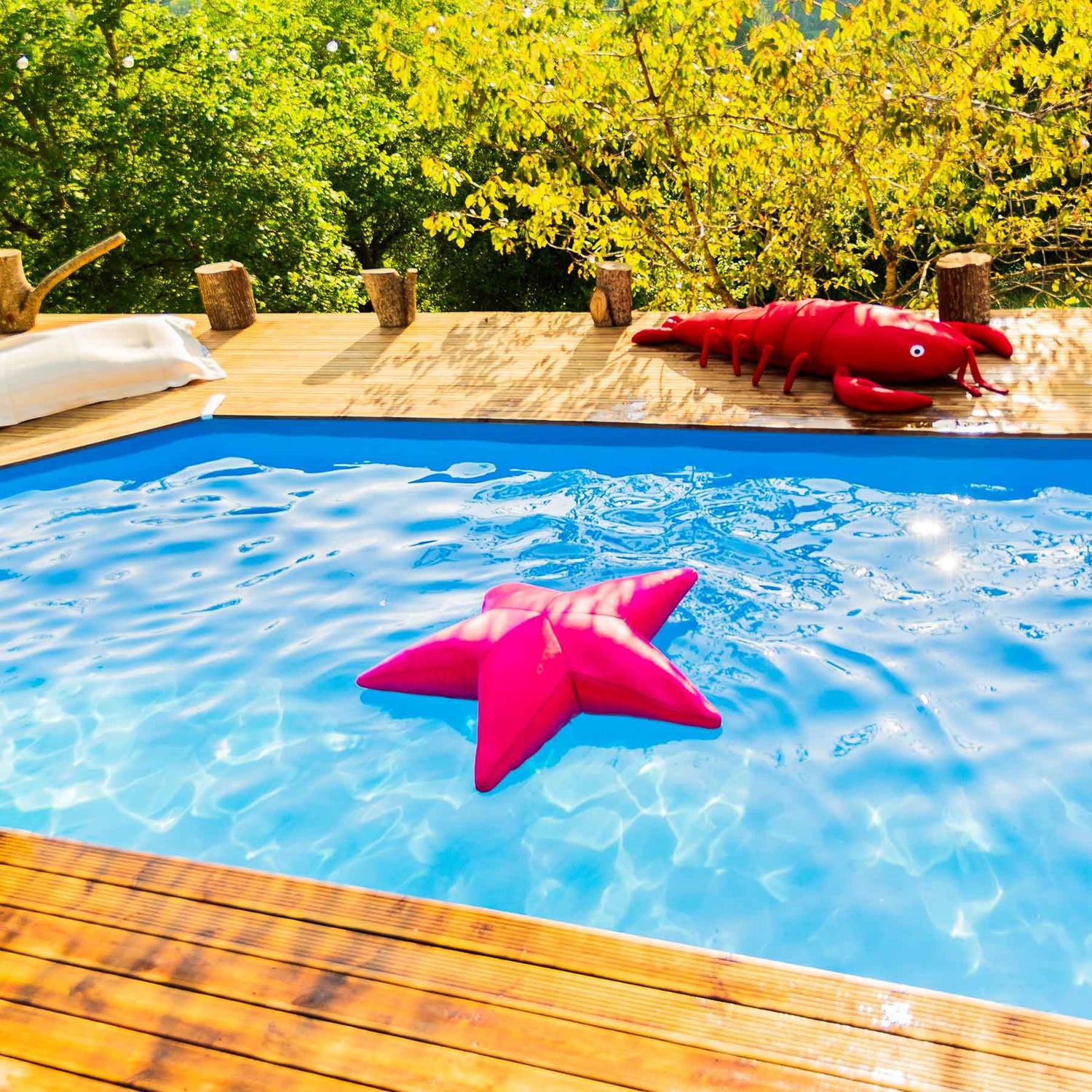 Pouf Piscine, Étoile de Mer Rose
