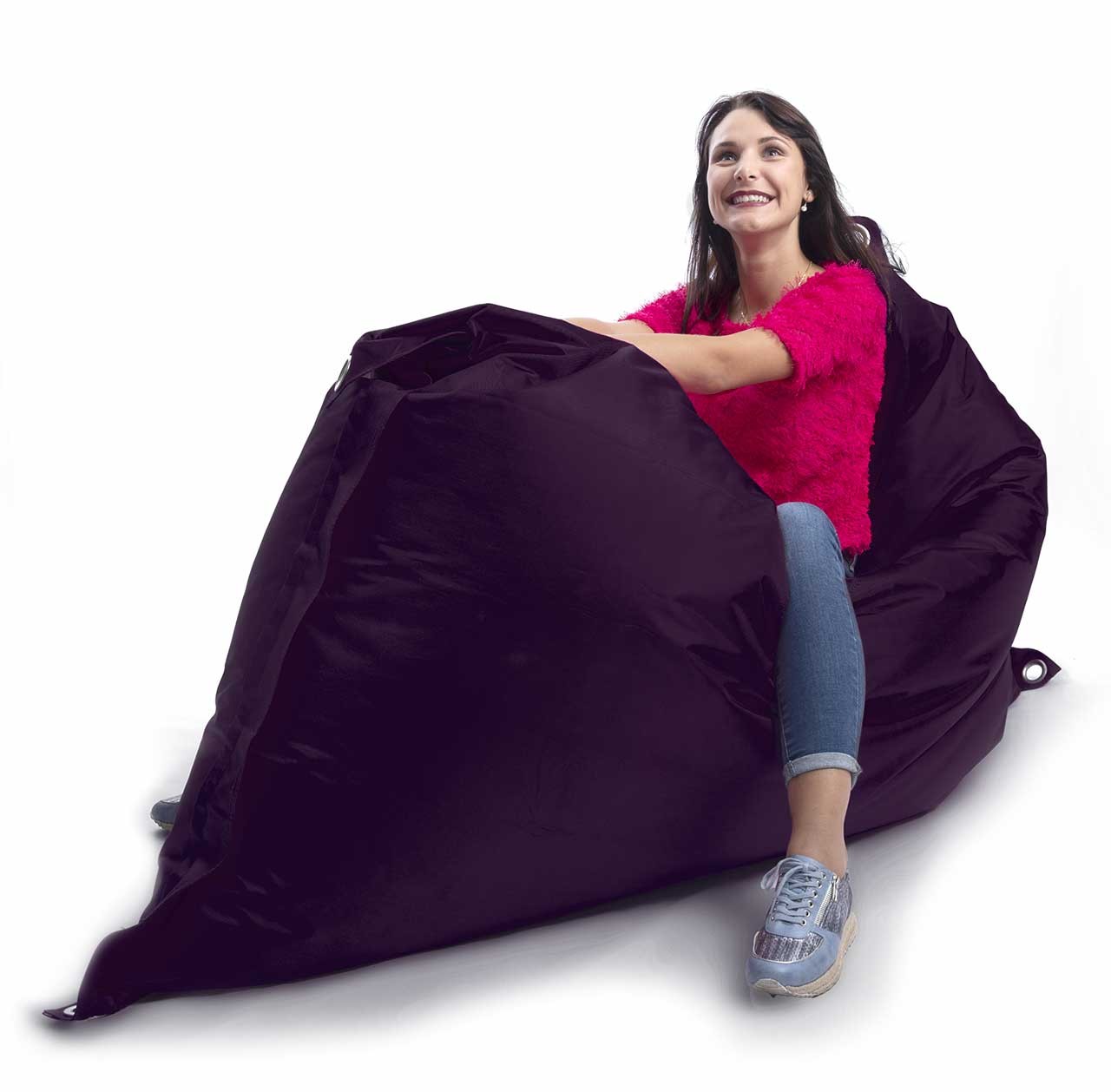 Giant XL Empty Pouf Cover Waterproof Outdoor Aubergine IRON RAW BiG52