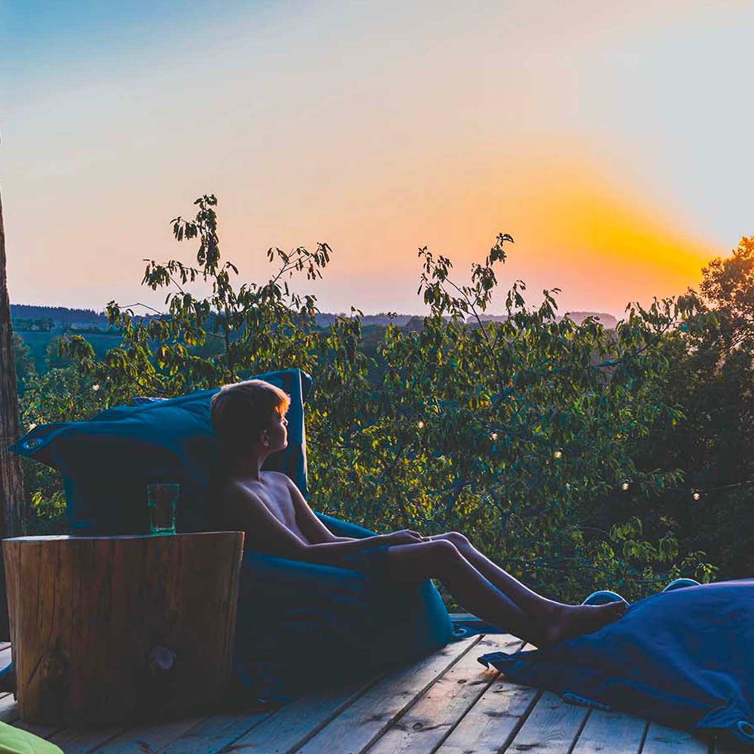Outdoor Pouf Orange IRON RAW