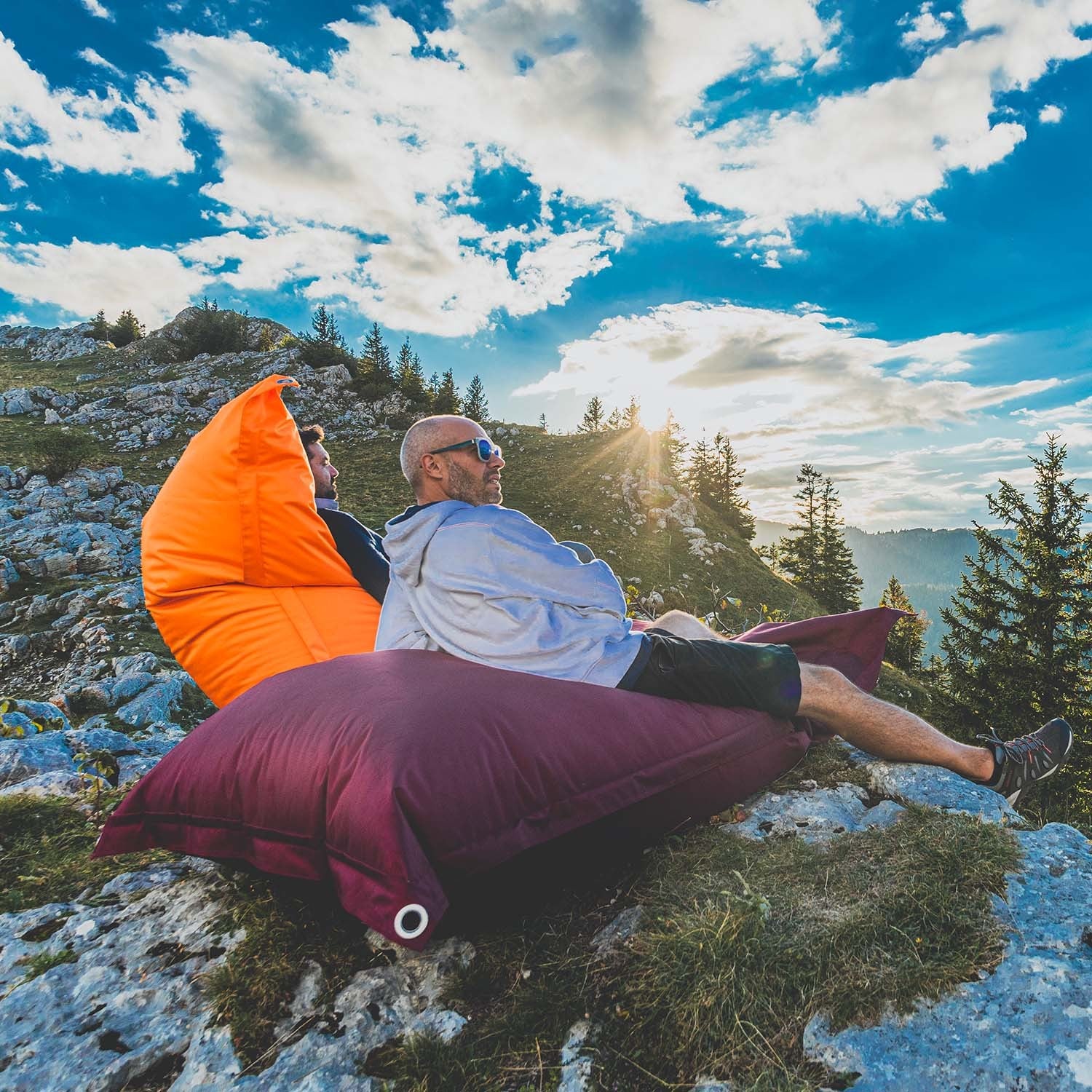 Outdoor Pouf Orange IRON RAW