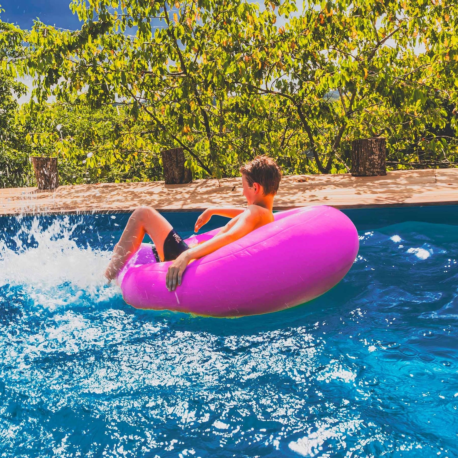 Pouf Rond Piscine Rose
