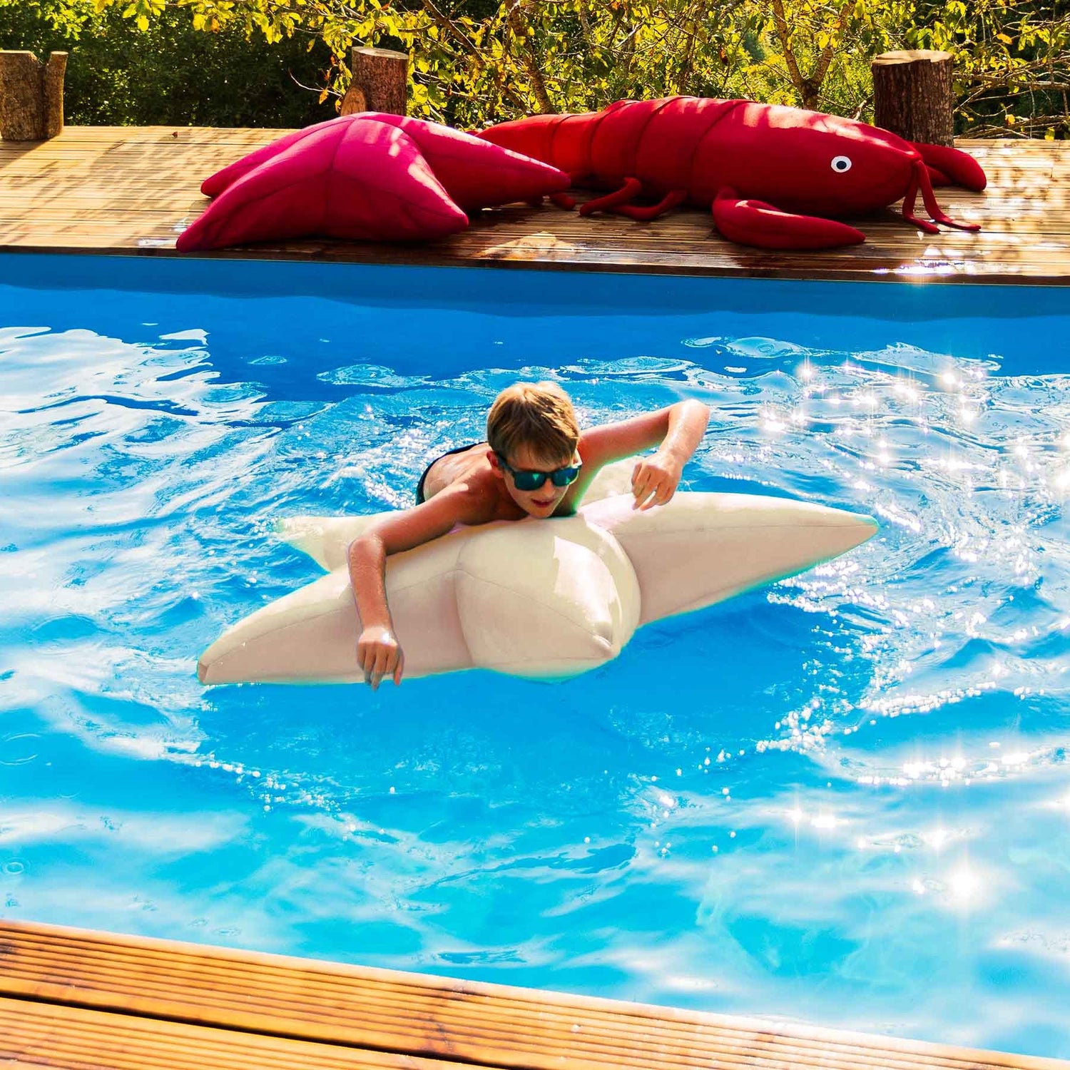 Pouf Piscine, Étoile de Mer Beige
