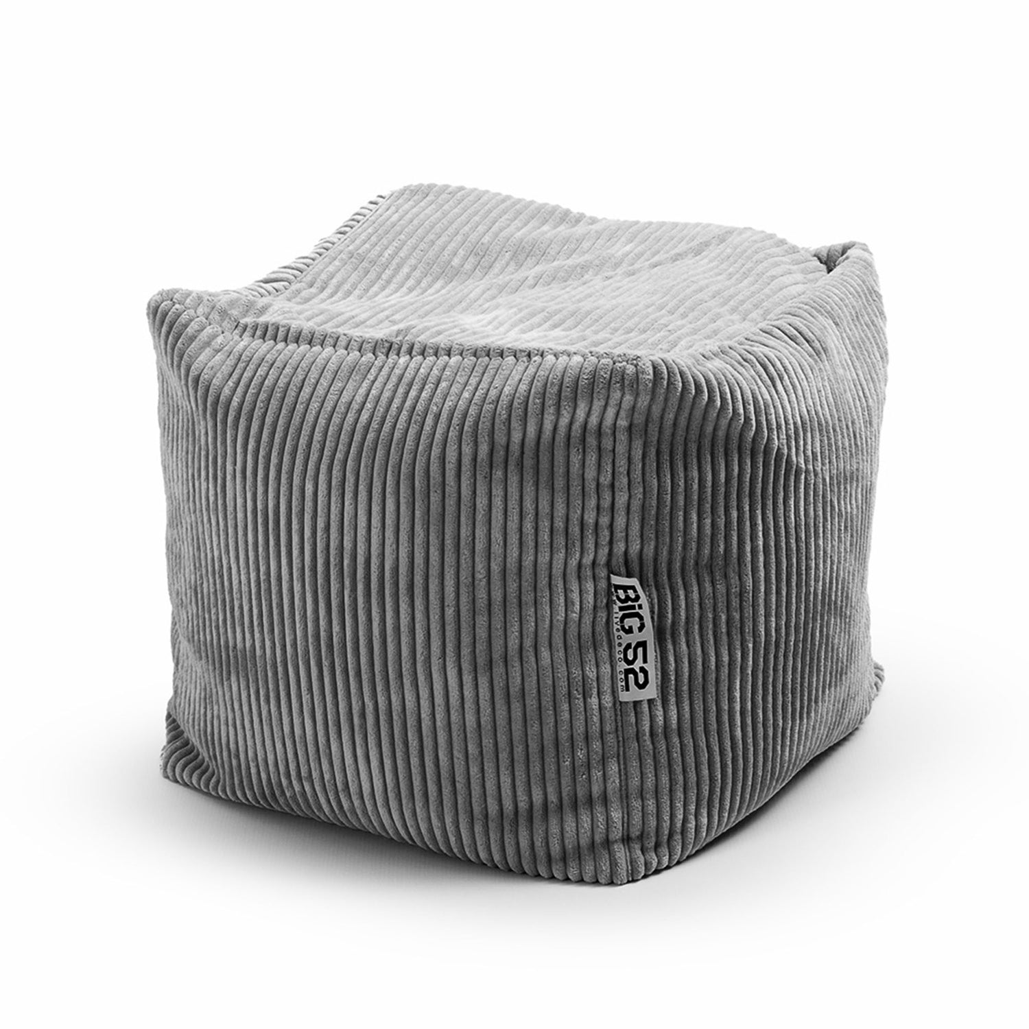 Puff Cubo Terciopelo Canalé Gris