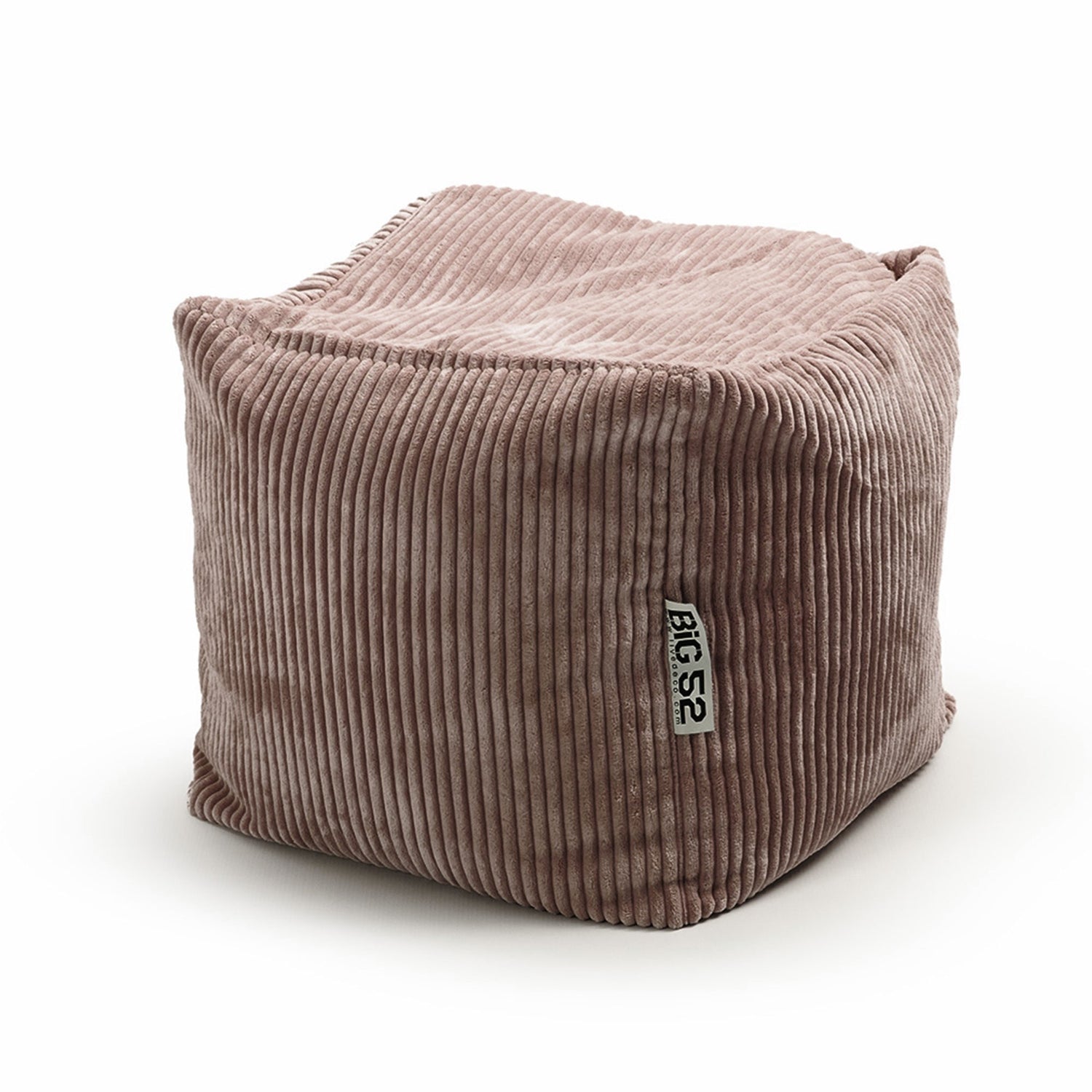 Pouf Cube Velours Côtelé Marron