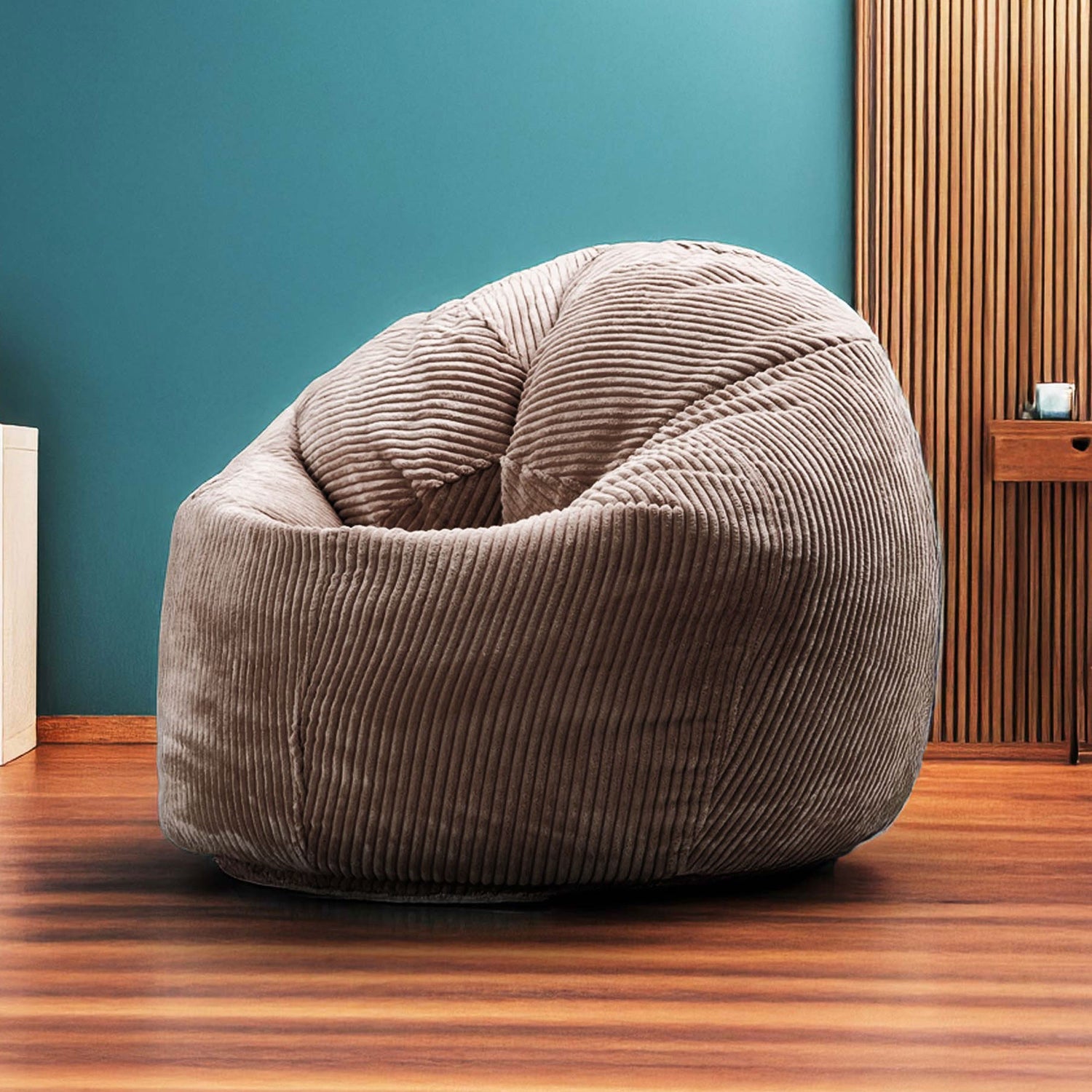 Cord Samt Sitzsack Birnenform Braun