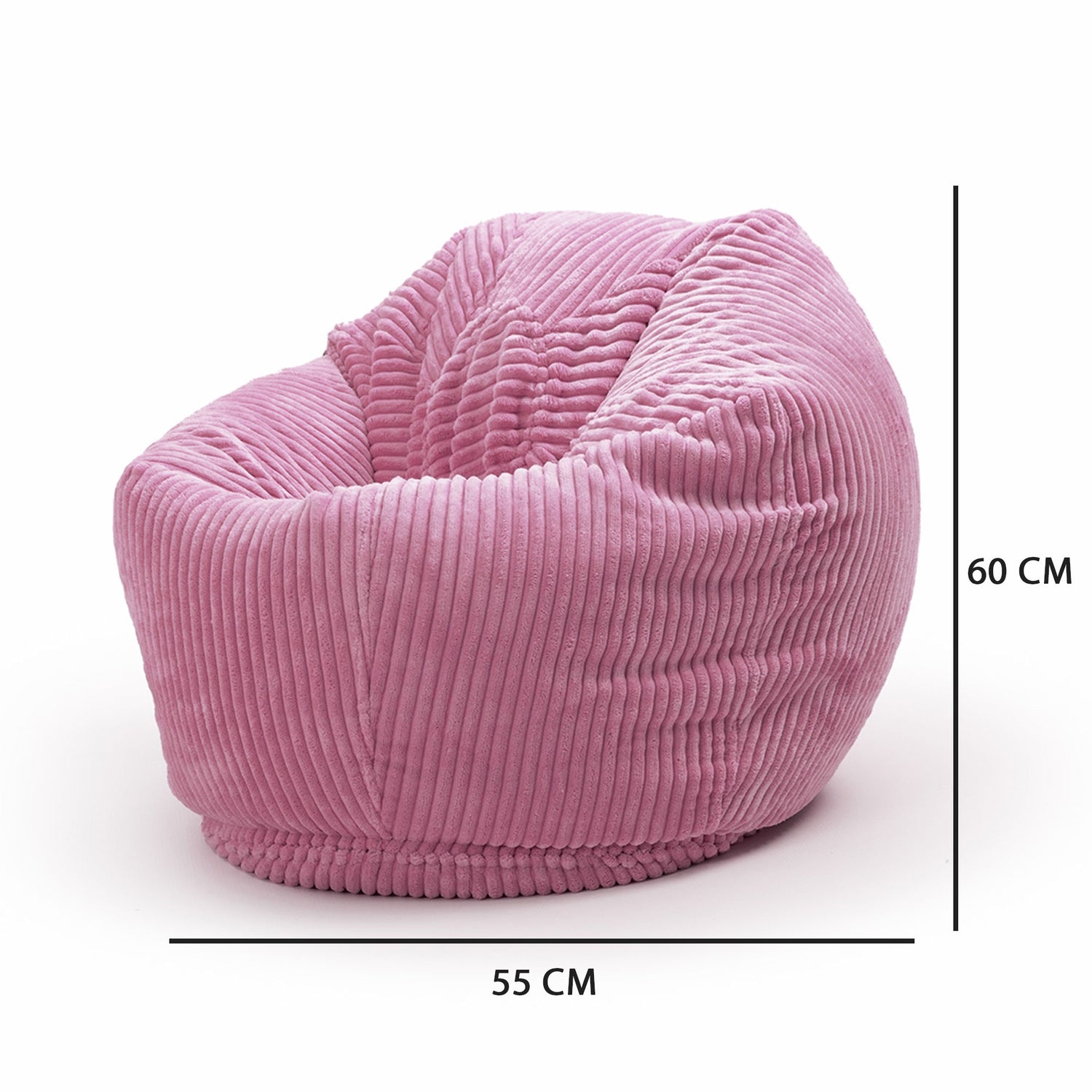Pouf Poire Enfant Velours Côtelé Rose