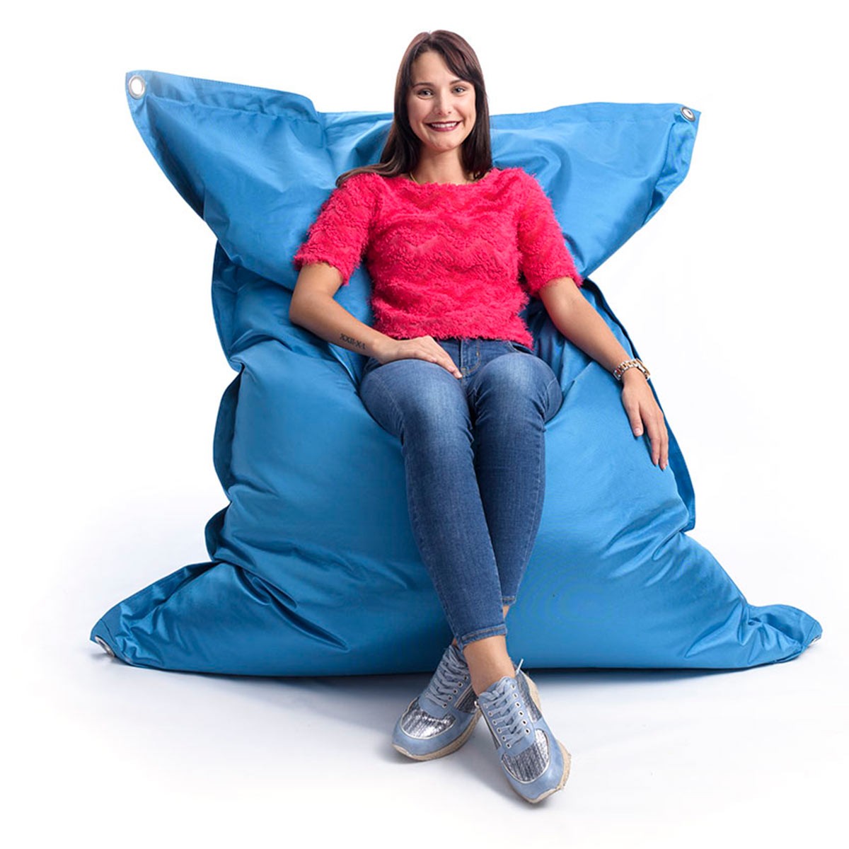 Pouf Esterno Blu Turchese IRON RAW