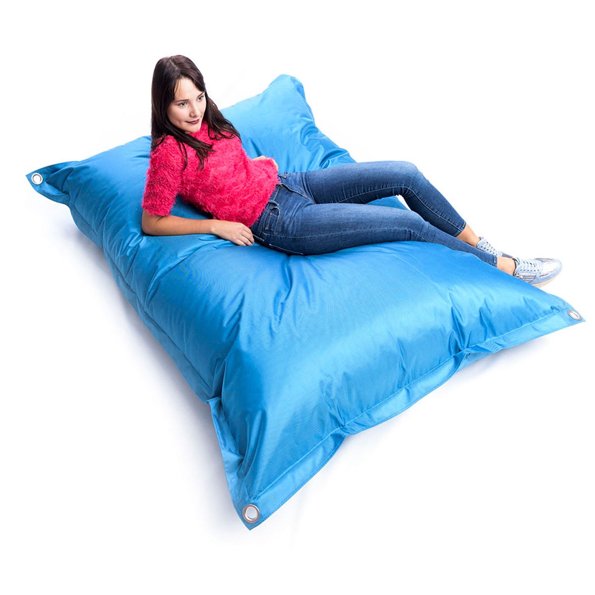 Pouf Extérieur Bleu Turquoise IRON RAW