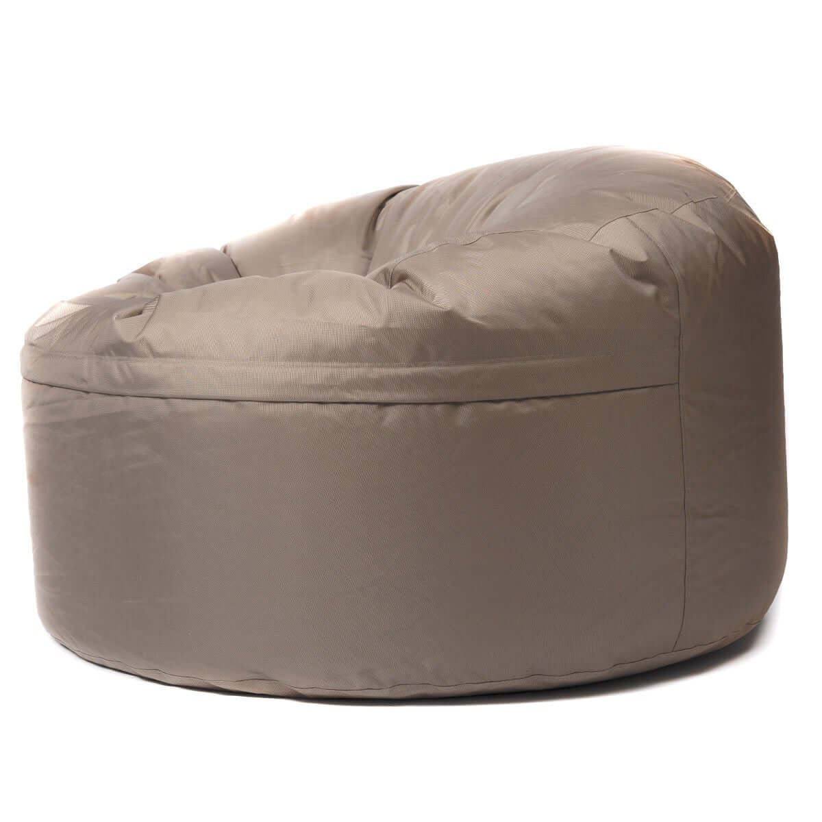 Pouf Géant Extérieur TiTAN Taupe XXL 140x75 cm, pouf rond extérieur en tissu outdoor taupe pour jardin et terrasse