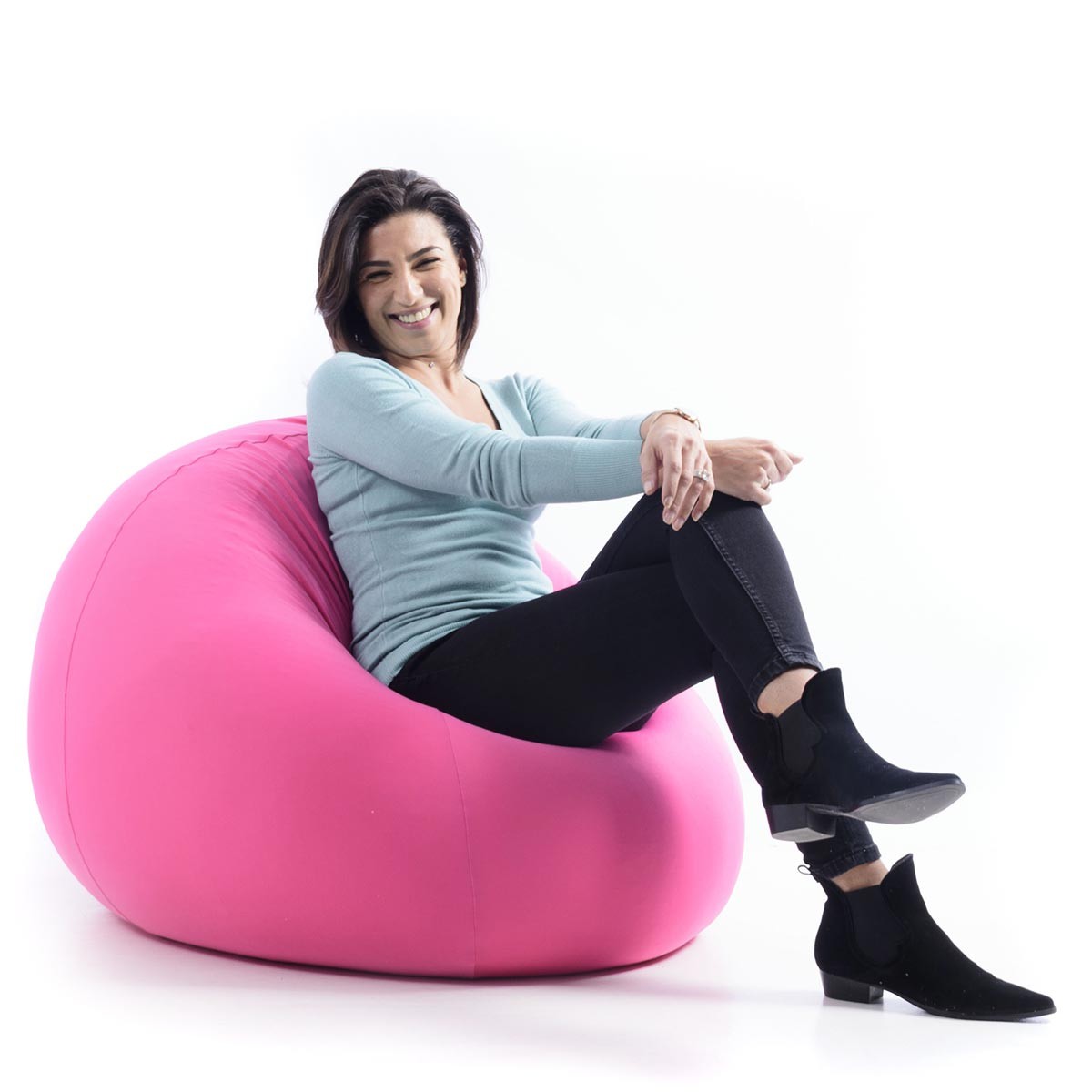 LiveDeco Pouf A Pera In Velluto A Coste Rosa BiG52 - Sfoderabile Con Riempimento In Polistirolo Antifuoco - Progettato In Francia