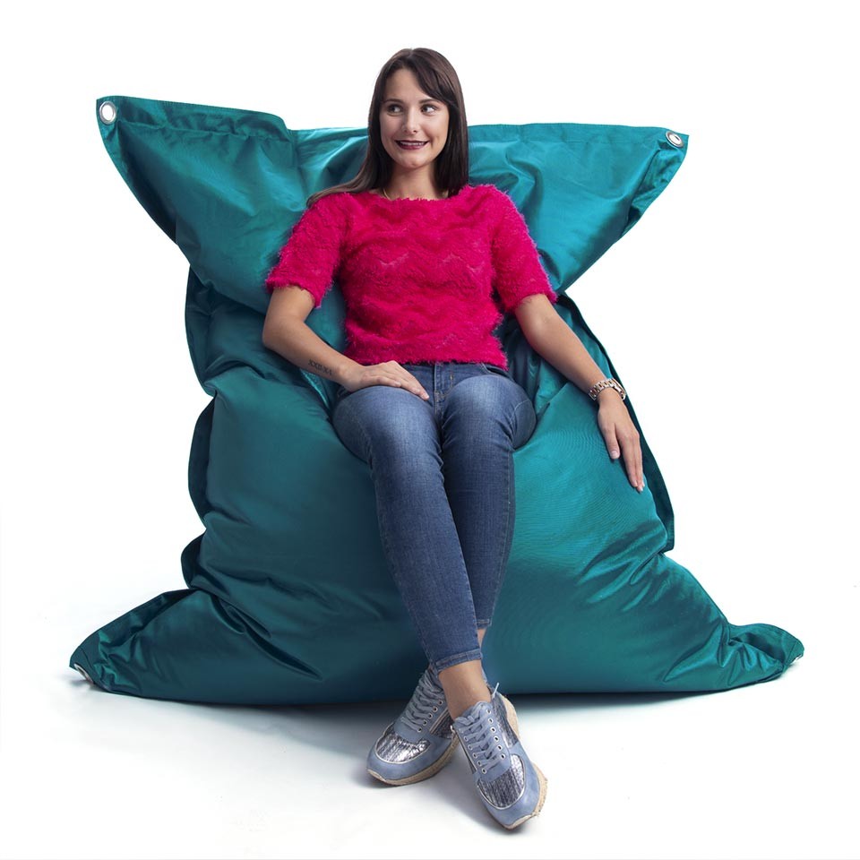 Pouf Esterno Turchese IRON RAW