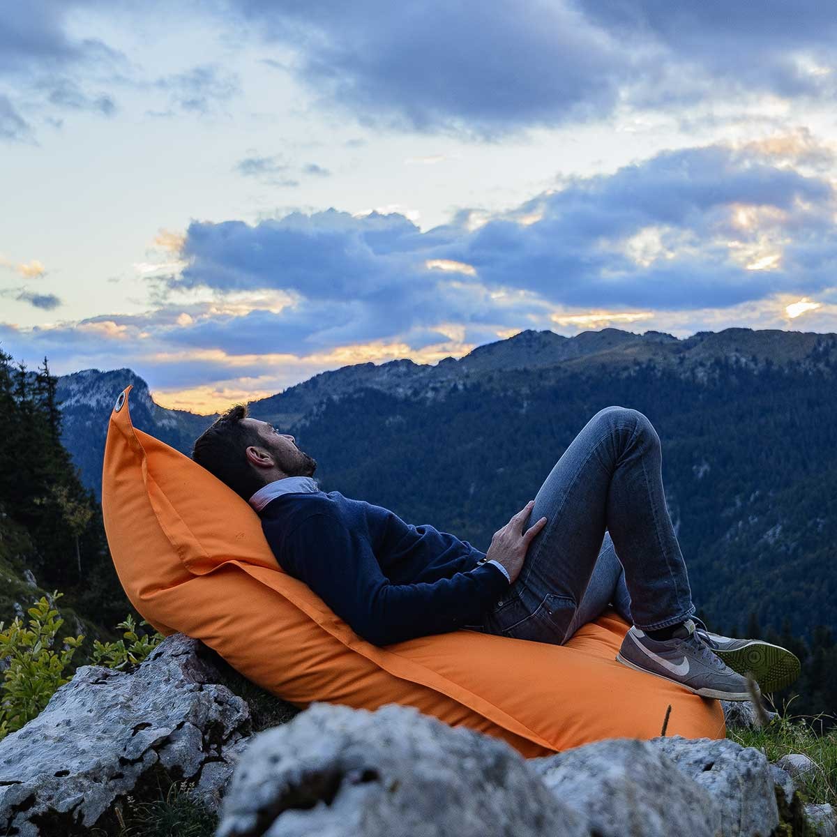Outdoor Pouf Orange IRON RAW