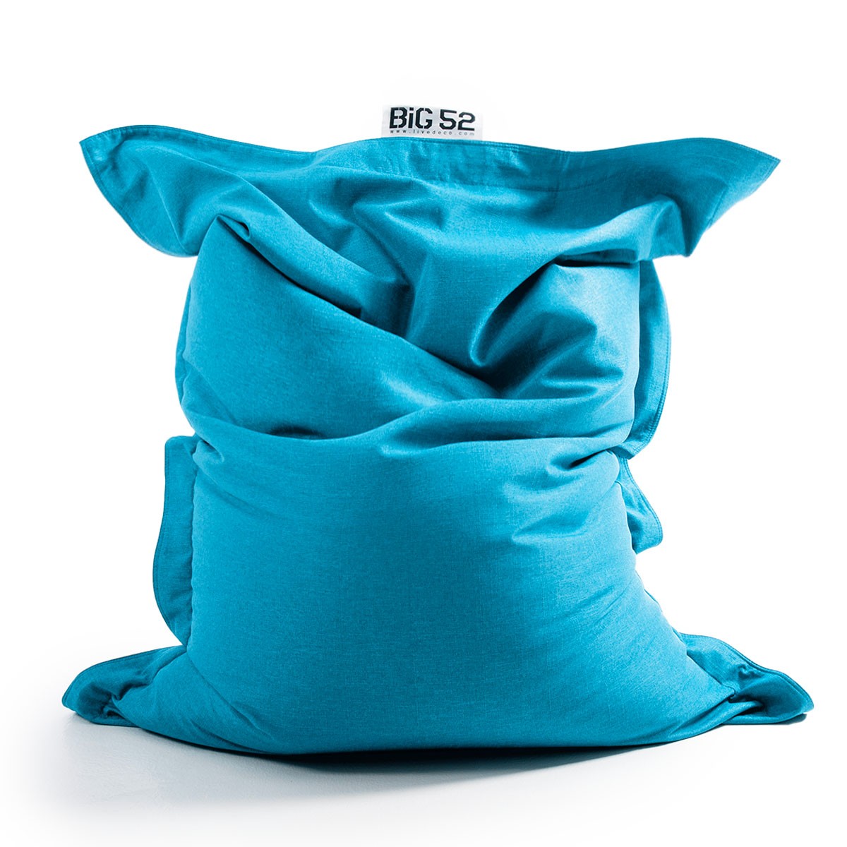 Housse Vide Pouf Lin Bleu Turquoise pour BiG52, housse de pouf géant XL intérieur cocooning sans billes ni housse