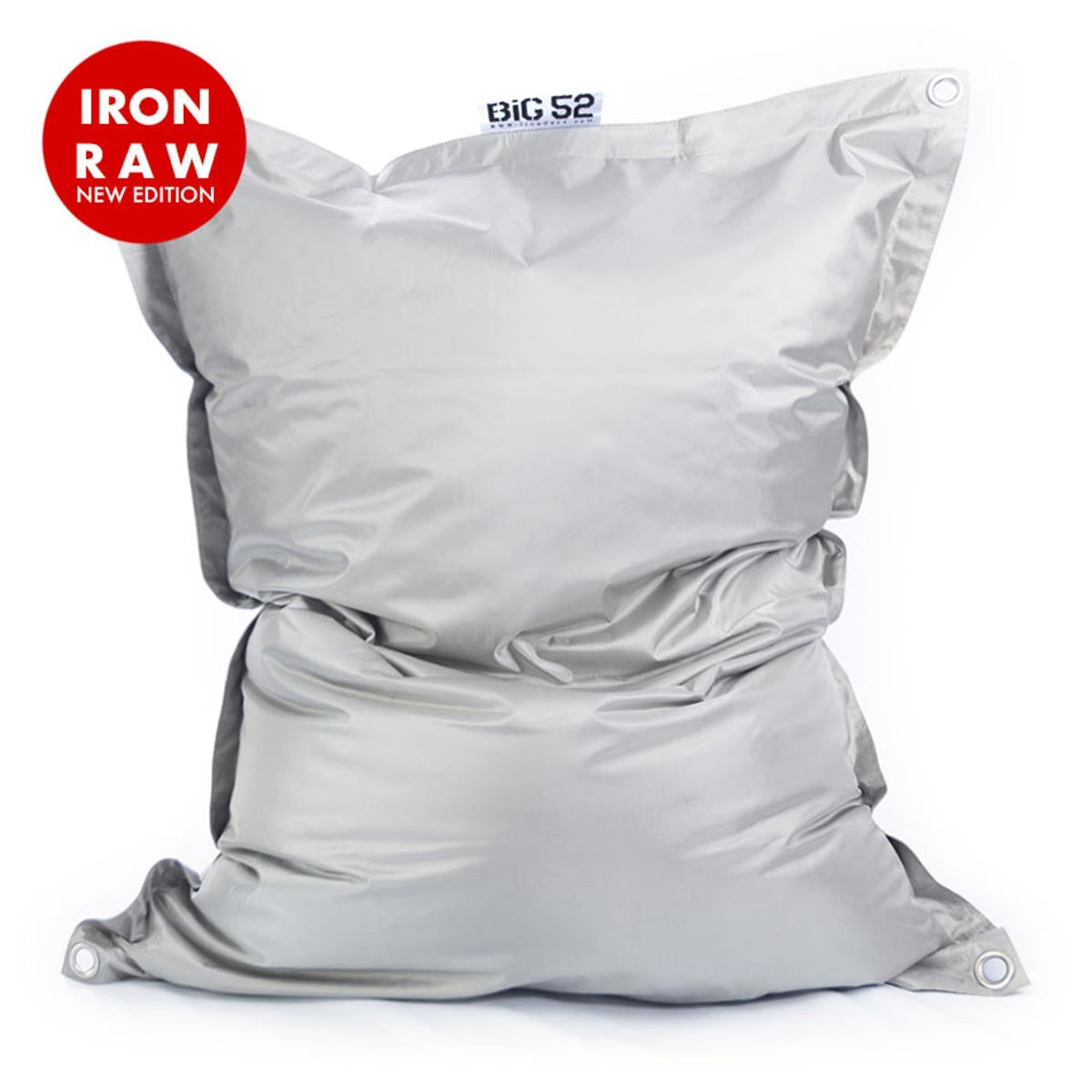 Housse Vide Pouf Extérieur IRON RAW Gris BiG52, housse extérieure durable avec œillets en acier inoxydable