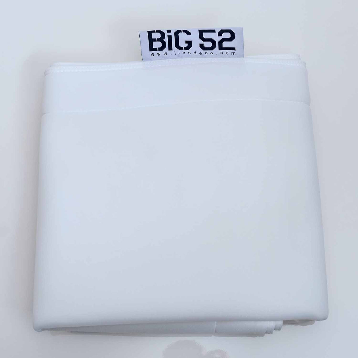Housse pouf piscine rectangulaire vide Blanc BiG52 POOL micro-perforé pour évacuation de l’eau, design élégant