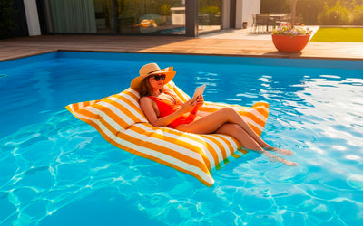 Deauville Yellow Striped Pool Bean Bag
