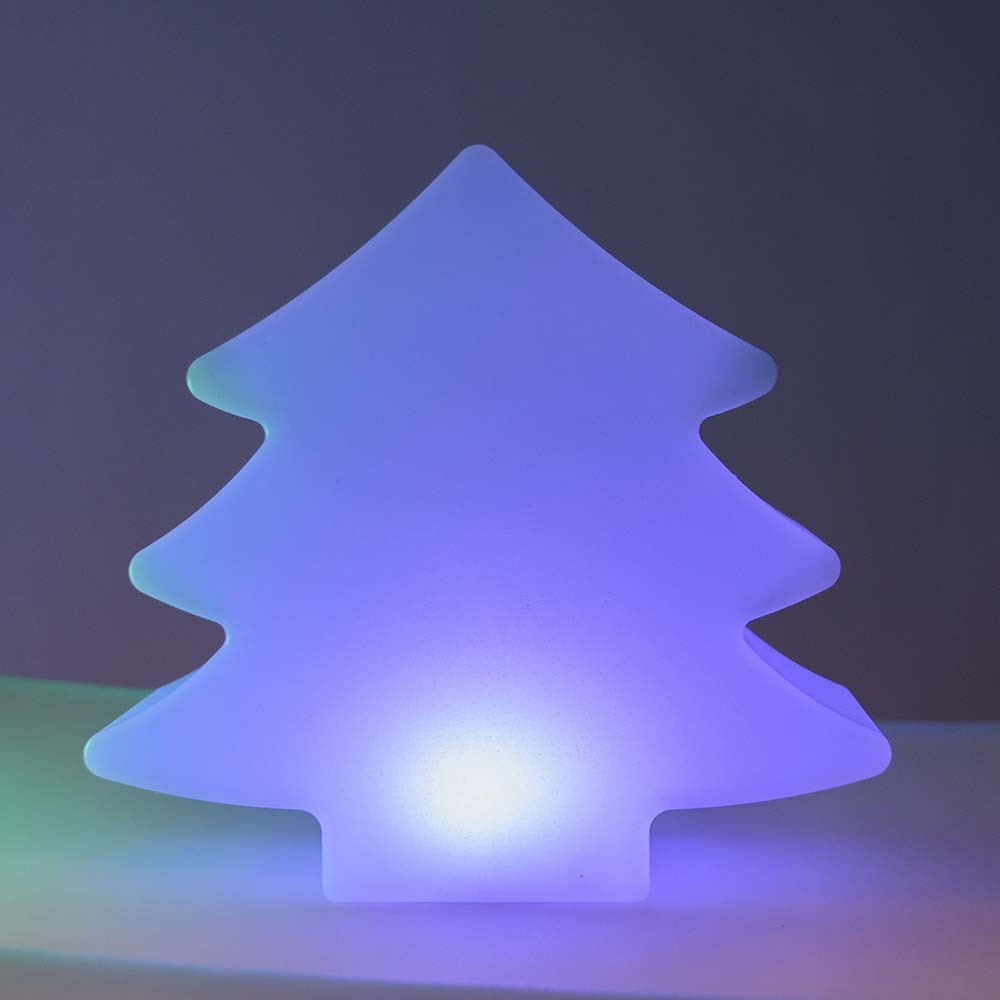 Sapin Lumineux LED 25C, lampe sapin sans fil LED, sculpture décorative pour jardin ou intérieur, lumière bleue