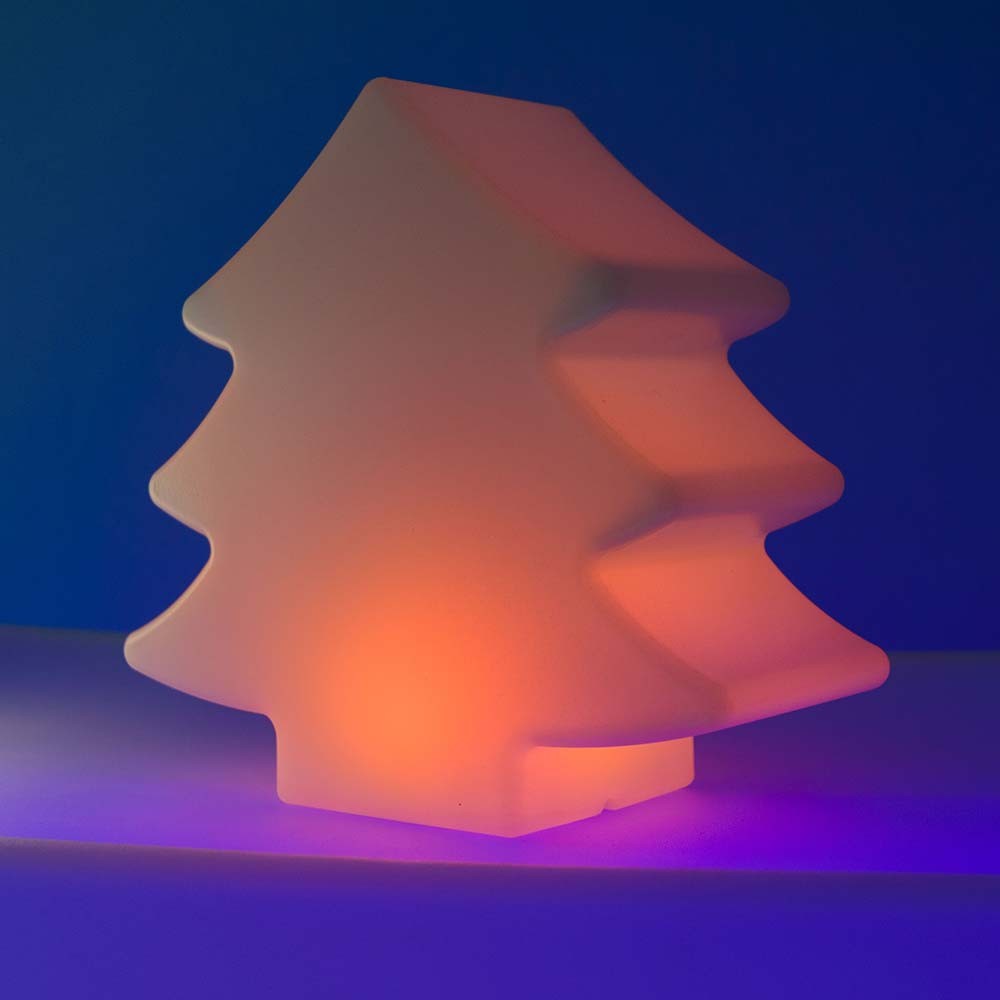 Sapin Lumineux LED 25C, lampe forme sapin LED sans fil, sculpture contemporaine éclairant jardin ou intérieur