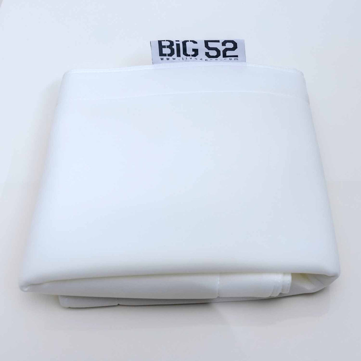 Housse pouf piscine rectangulaire vide Blanc, housse BiG52 POOL micro-perforée pour évacuer l’eau rapidement