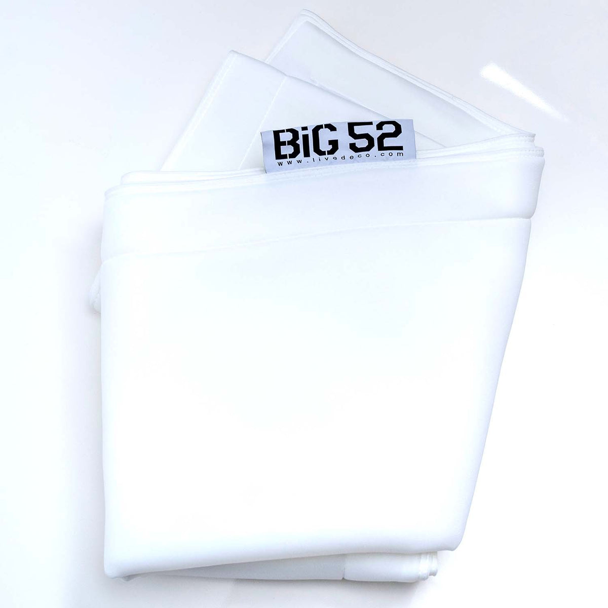 Housse pouf piscine rectangulaire vide Blanc, housse BiG52 POOL micro-perforée pour évacuation rapide de l’eau