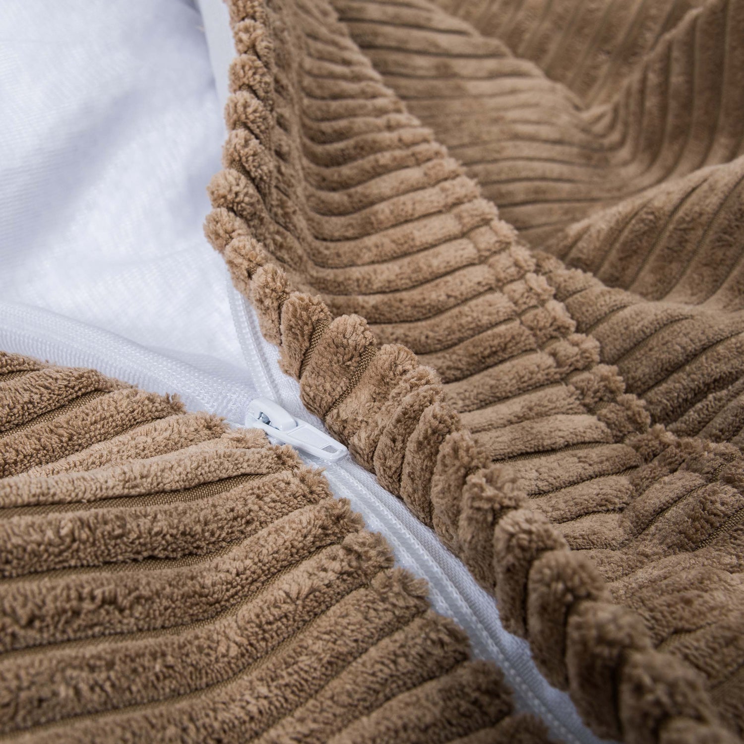 Housse Vide Pouf Poire Velours Côtelé Marron