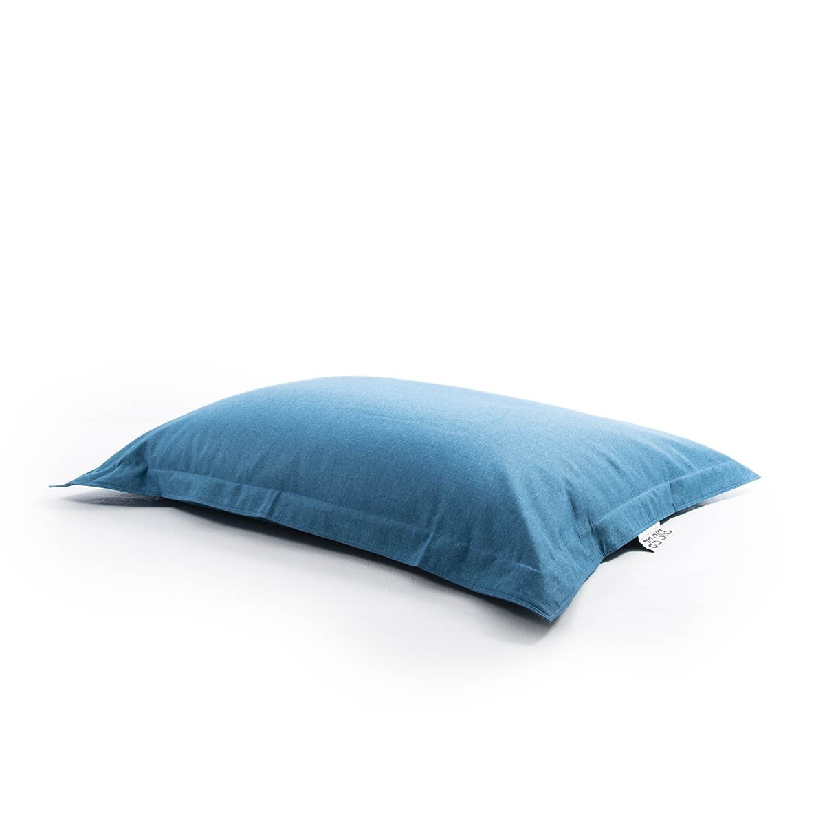 Housse Vide Pouf Lin Bleu Canard, housse géant XL pour pouf BiG52 intérieur cocooning sans billes