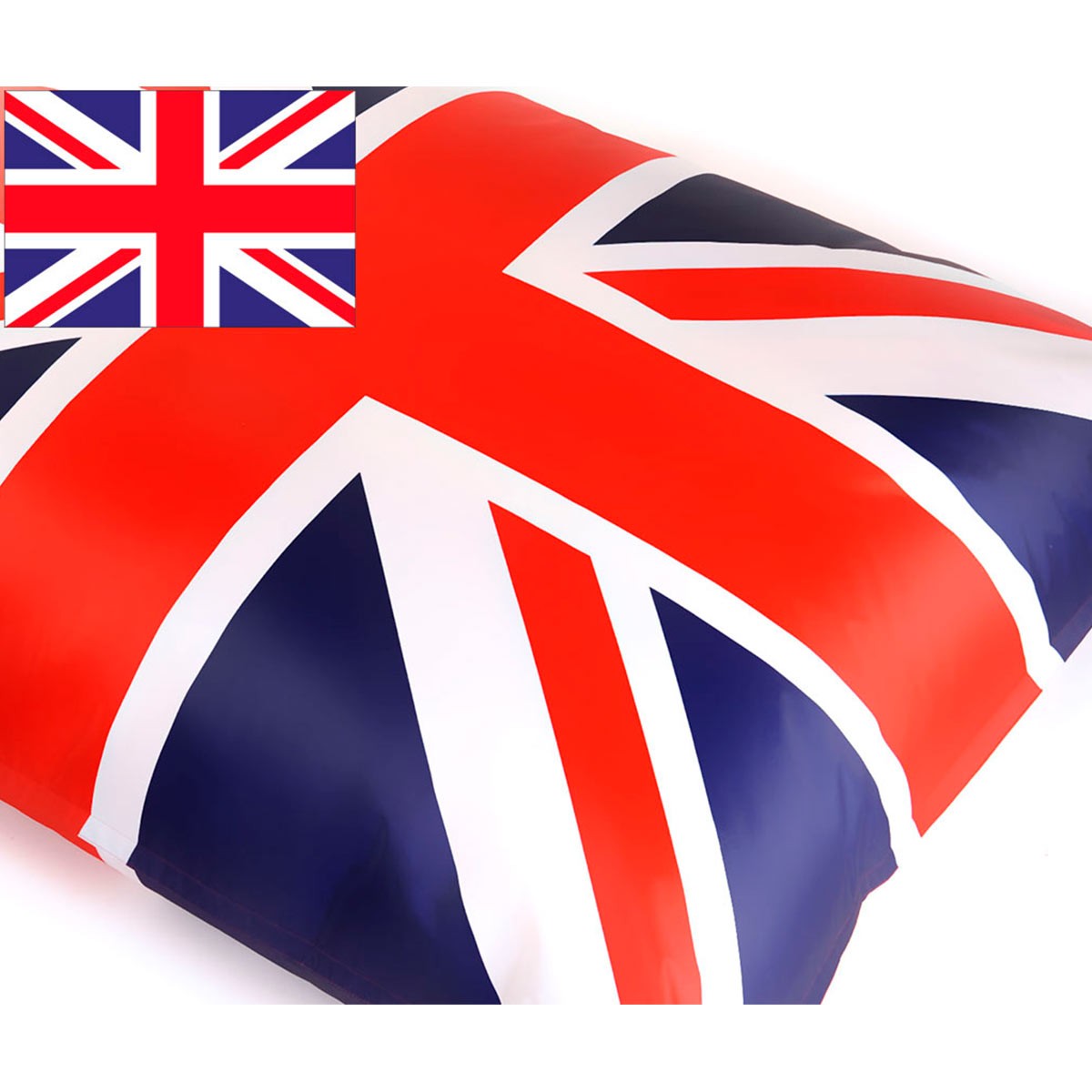Housse Vide Pouf Drapeau Angleterre : housse pouf géant XL imprimé UK Big52, sans billes ni housse interne