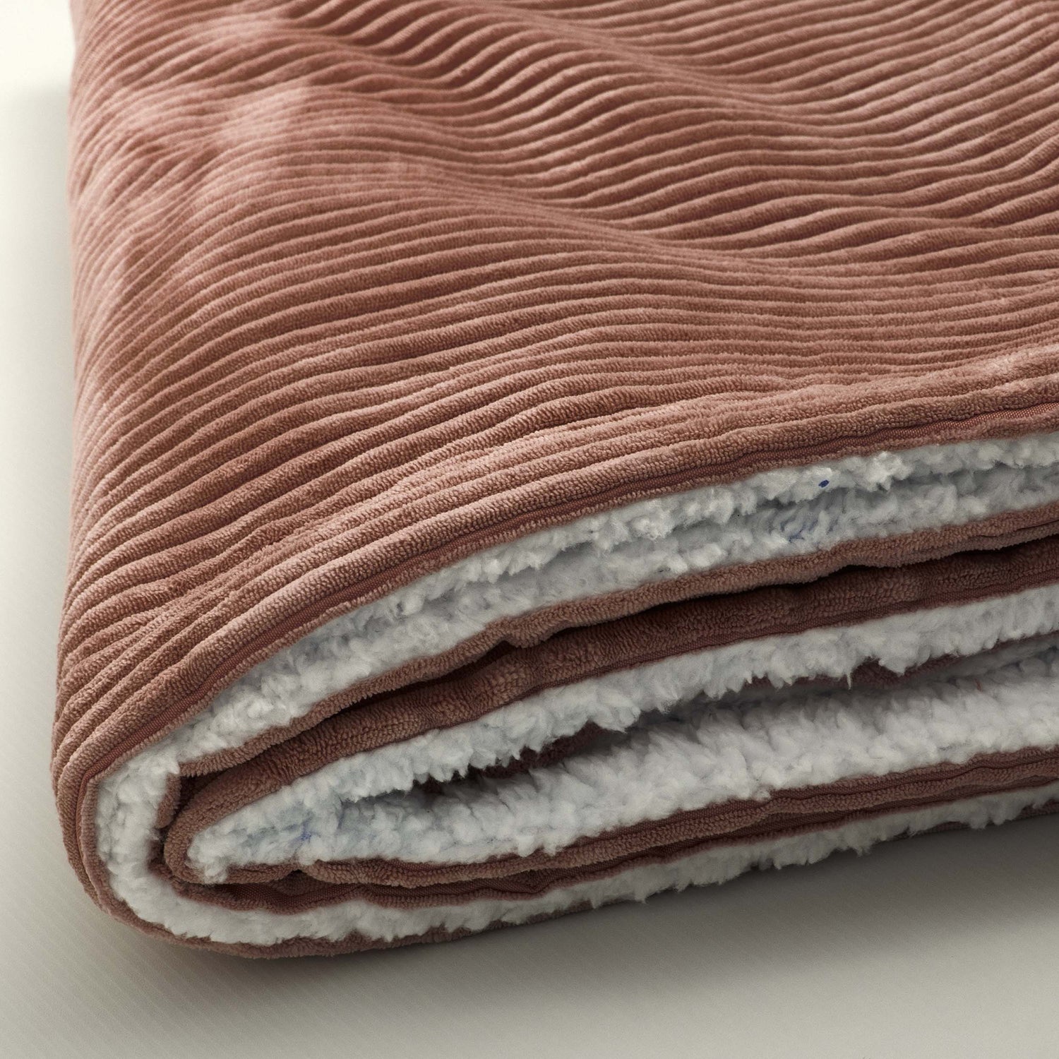 Brown Ribbed Velvet Blanket Double-Sided Sherpa – 180×140 cm