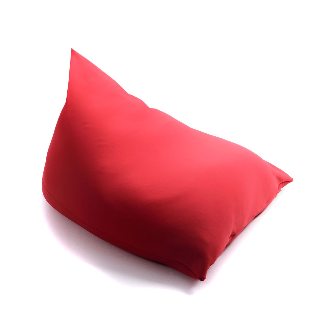 Pouf berlingot stretch rouge intérieur, pouf géant rouge avec tissu ultra souple pour salon ou chambre à coucher