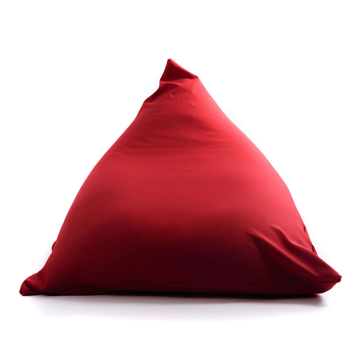Pouf Berlingot Stretch Rouge, pouf intérieur géant en forme de berlingot, tissu ultra souple rouge, pour salon ou chambre