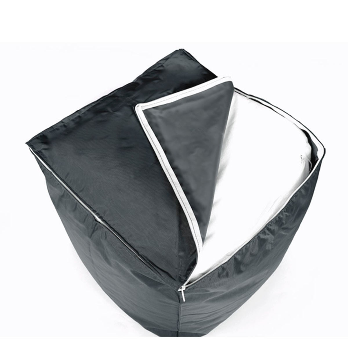 Pouf Cube Anthracite : assise confortable déhoussable, rembourrage billes de polystyrène, style cube pour intérieur et extérieur