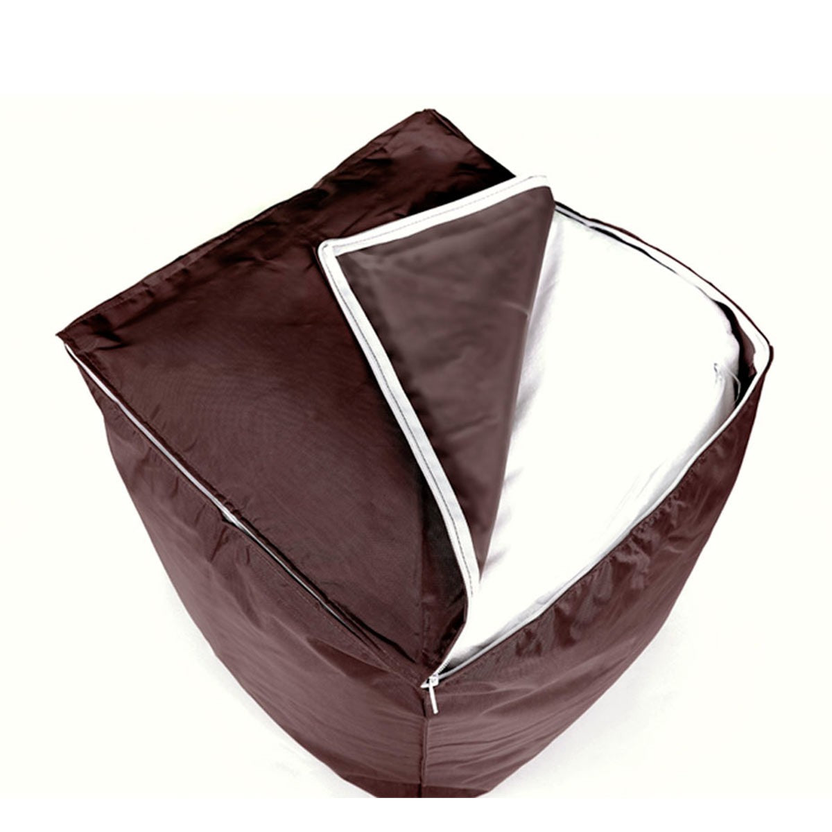 Pouf Cube Marron BiG52 avec housse déhoussable, design cube pour détente intérieure et extérieure, rembourrage billes