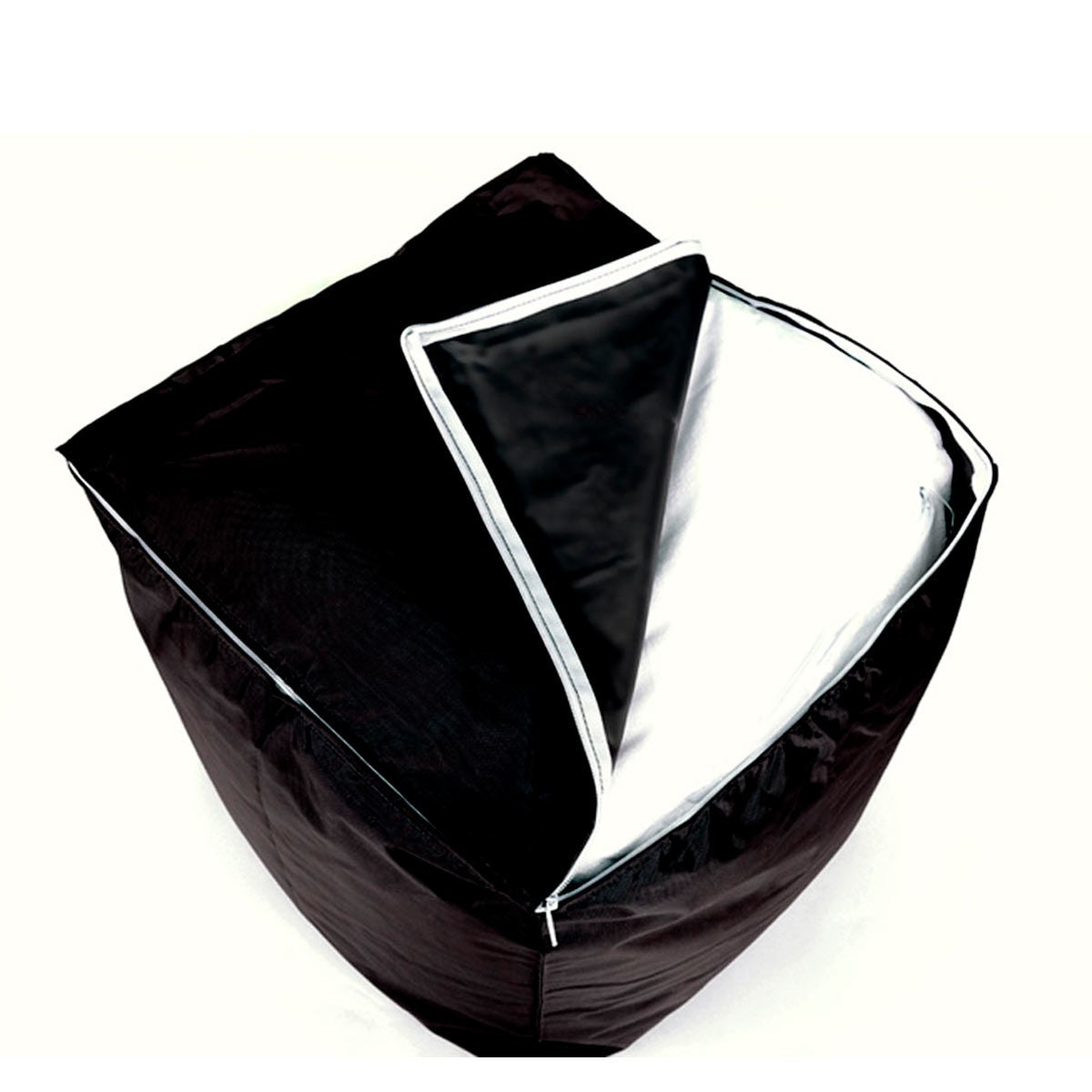 Pouf Cube Noir BiG52 en billes de polystyrène, housse déhoussable, assise confortable pour intérieur et extérieur