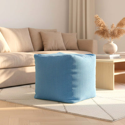 Sitzwürfel Cordvelours Himmelblau