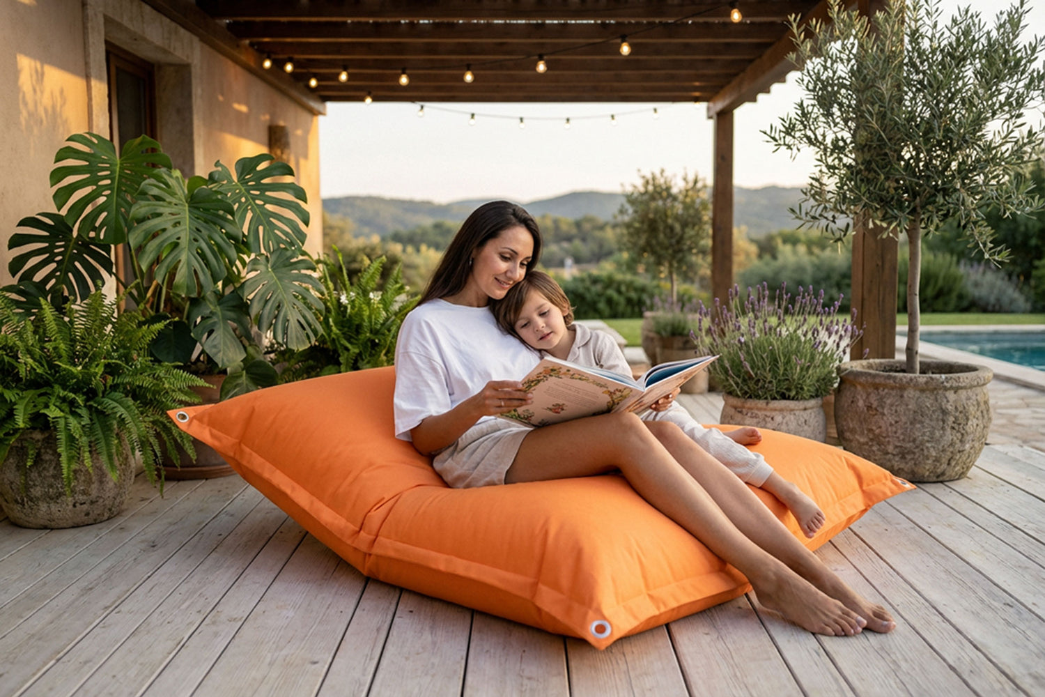 Outdoor Pouf Orange IRON RAW