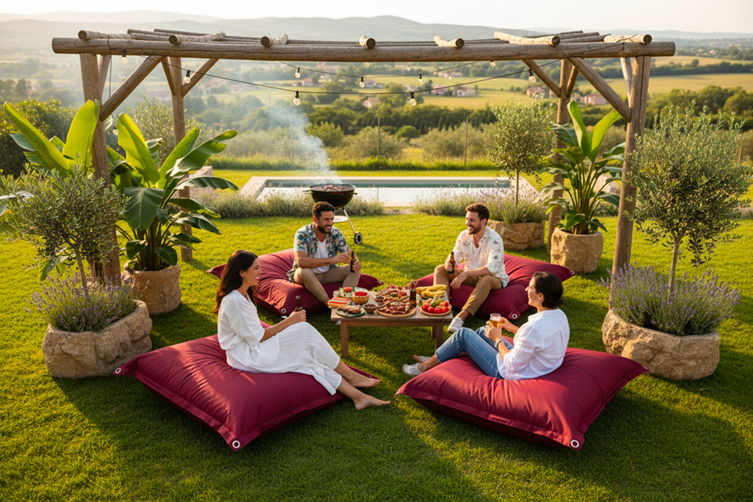 Outdoor Pink Pouf IRON RAW