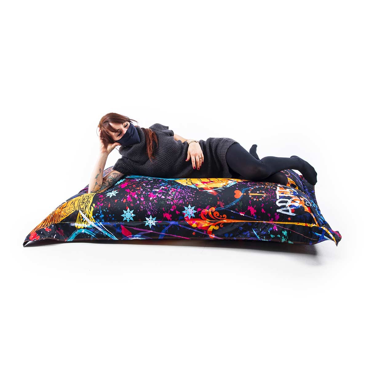 Pouf Géant ART52® - Amour, pouf XXL imprimé haute qualité teinté dans la masse, série limitée 50 exemplaires, signé Benjamin Cupillard