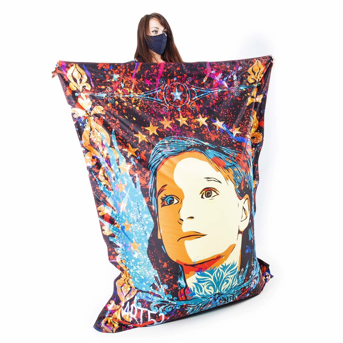 Alt Tag: Pouf Géant ART52® - Ange, œuvre “Ange” Benjamin Cupillard, impression haute qualité, série limitée 50 exemplaires