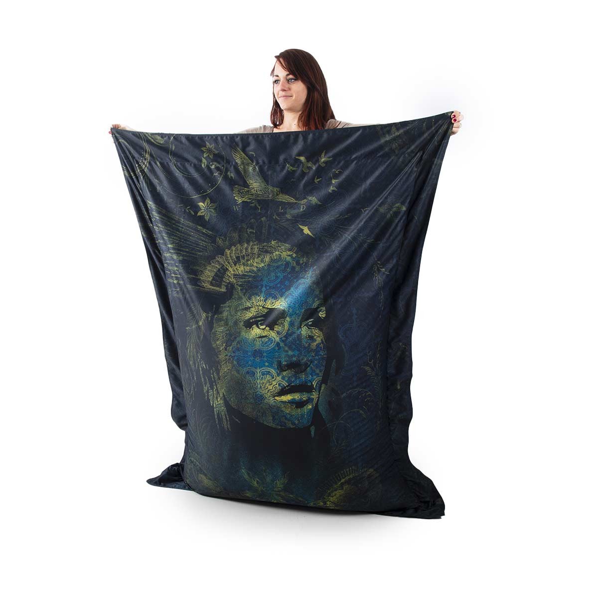 Pouf Géant ART52® - WILD, pouf géant imprimé visage artiste Benjamin Cupillard, édition limitée 50 exemplaires