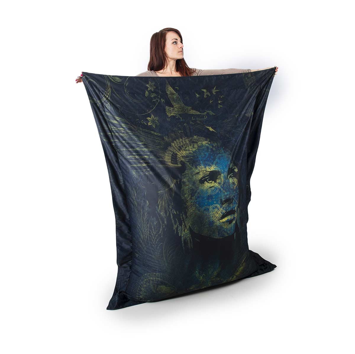 Pouf Géant ART52® - WILD : pouf XXL avec impression “WILD” par Benjamin Cupillard, série limitée, coussin géant