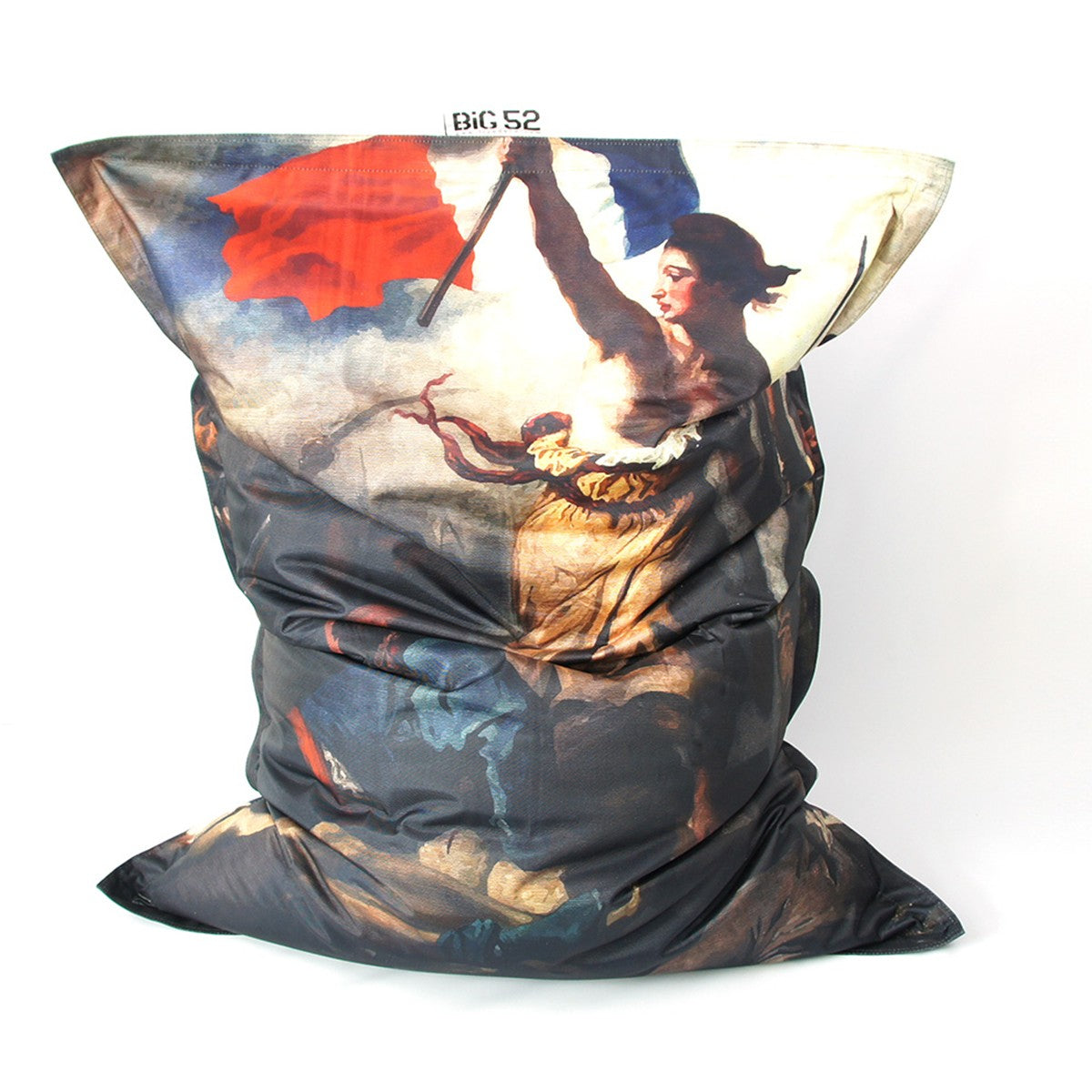 Pouf Marianne Révolution BiG52, pouf géant à motif haute définition, coussin design exclusif LiveDeco